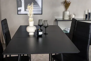 Rektangulær spisegruppe Venture Home Silar, Slim - svart - Møbler - Bord - Spisegrupper