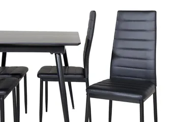 Rektangulær spisegruppe Venture Home Silar, Slim - svart - Møbler - Bord - Spisegrupper