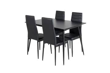 Rektangulær spisegruppe Venture Home Silar, Slim - svart - Møbler - Bord - Spisegrupper