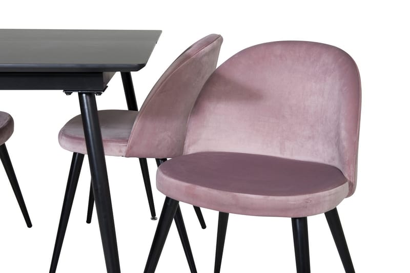 Rektangulær spisegruppe Venture Home Silar, Velvet - gammelrosa - Møbler - Bord - Spisegrupper