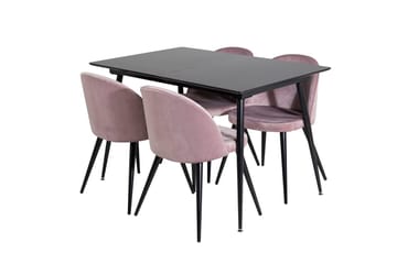 Rektangulær spisegruppe Venture Home Silar, Velvet - gammelrosa - Møbler - Bord - Spisegrupper