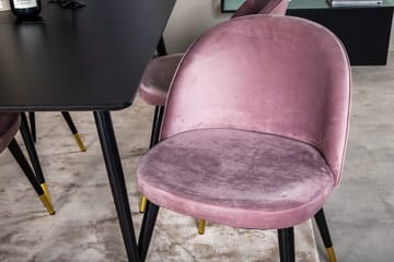 Rektangulær spisegruppe Venture Home Silar, Velvet - gammelrosa - Møbler - Bord - Spisegrupper