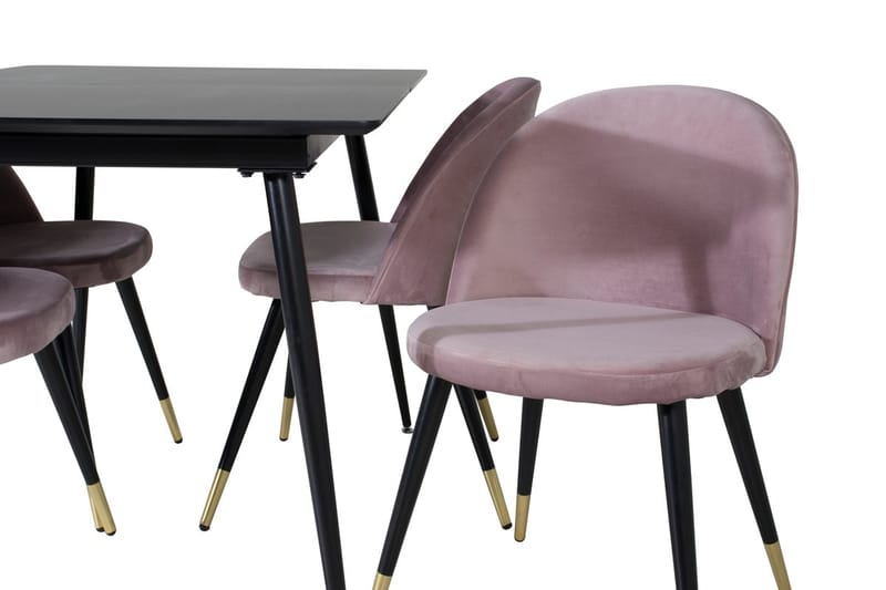 Rektangulær spisegruppe Venture Home Silar, Velvet - gammelrosa - Møbler - Bord - Spisegrupper