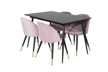 Rektangulær spisegruppe Venture Home Silar, Velvet - gammelrosa - Møbler - Bord - Spisegrupper