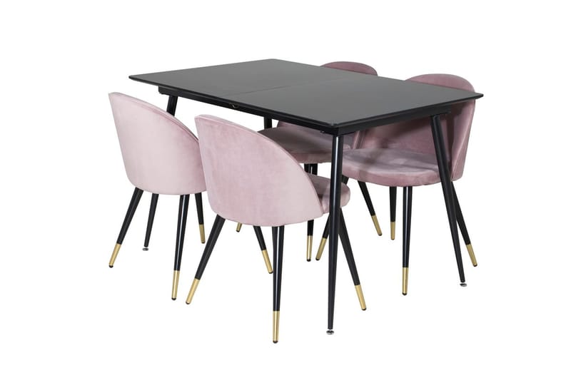 Rektangulær spisegruppe Venture Home Silar, Velvet - gammelrosa - Møbler - Bord - Spisegrupper