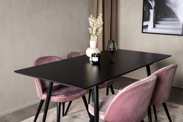 Rektangulær spisegruppe Venture Home Silar, Velvet - gammelrosa - Møbler - Bord - Spisegrupper