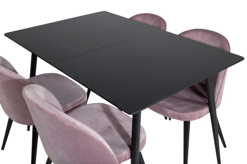 Rektangulær spisegruppe Venture Home Silar, Velvet - gammelrosa - Møbler - Bord - Spisegrupper