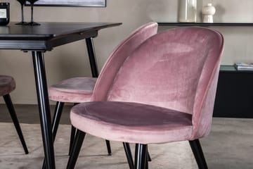 Rektangulær spisegruppe Venture Home Silar, Velvet - gammelrosa - Møbler - Bord - Spisegrupper