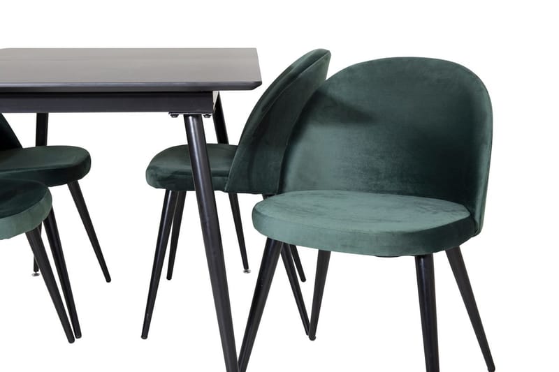 Rektangulær spisegruppe Venture Home Silar, Velvet - grønn - Møbler - Bord - Spisegrupper