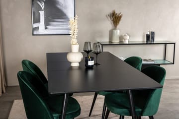 Rektangulær spisegruppe Venture Home Silar, Velvet - grønn - Møbler - Bord - Spisegrupper