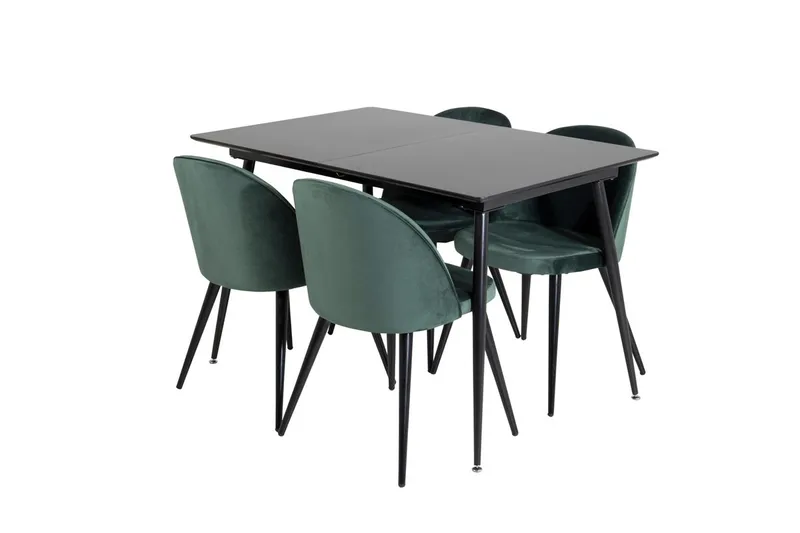 Rektangulær spisegruppe Venture Home Silar, Velvet - grønn - Møbler - Bord - Spisegrupper