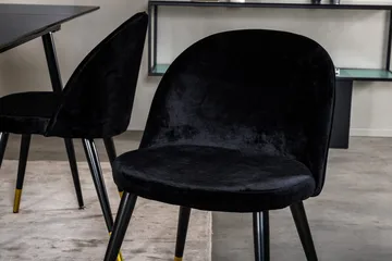 Rektangulær spisegruppe Venture Home Silar, Velvet - svart - Møbler - Bord - Spisegrupper