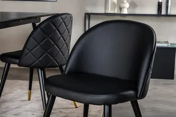 Rektangulær spisegruppe Venture Home Silar, Velvet - svart - Møbler - Bord - Spisegrupper