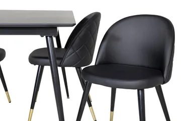 Rektangulær spisegruppe Venture Home Silar, Velvet - svart - Møbler - Bord - Spisegrupper