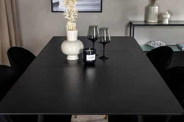 Rektangulær spisegruppe Venture Home Silar, Velvet - svart - Møbler - Bord - Spisegrupper