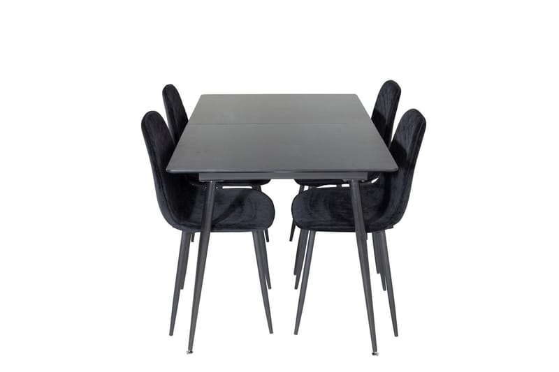 Rektangulær spisegruppe Venture Home Silar, Polar - svart - Møbler - Bord - Spisegrupper