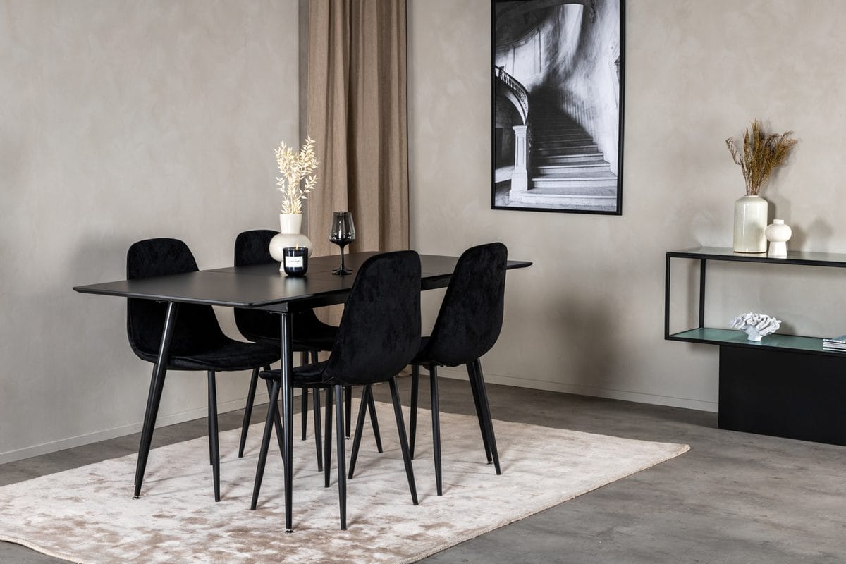 Rektangulær spisegruppe Venture Home Silar, Polar - svart