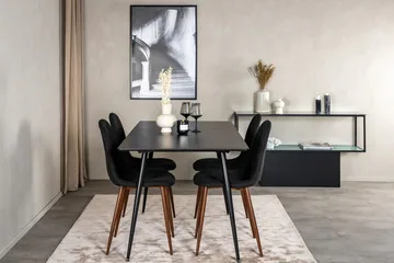 Rektangulær spisegruppe Venture Home Silar, Polar - svart - Møbler - Bord - Spisegrupper