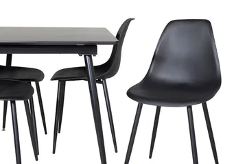 Rektangulær spisegruppe Venture Home Silar, Polar - svart - Møbler - Bord - Spisegrupper