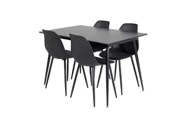 Rektangulær spisegruppe Venture Home Silar, Polar - svart - Møbler - Bord - Spisegrupper