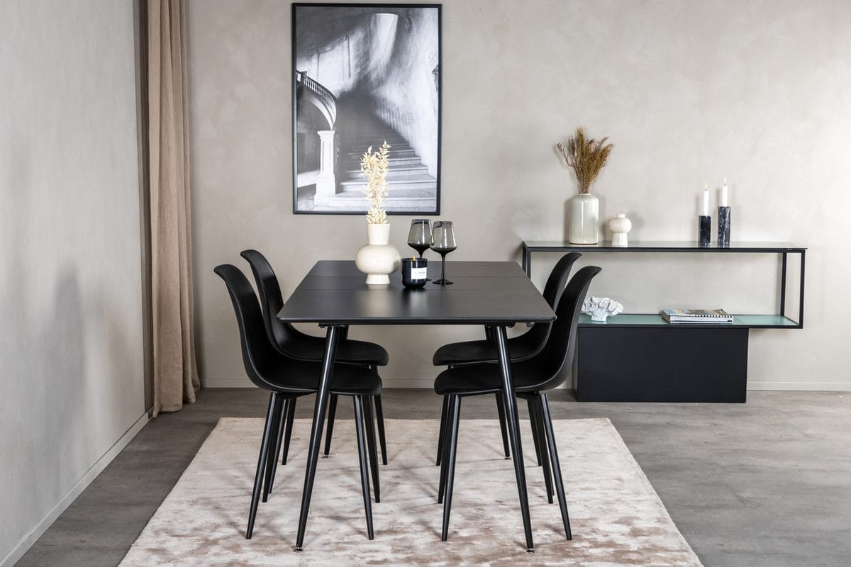 Rektangulær spisegruppe Venture Home Silar, Polar - svart