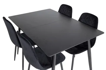 Rektangulær spisegruppe Venture Home Silar, Polar - svart - Møbler - Bord - Spisegrupper