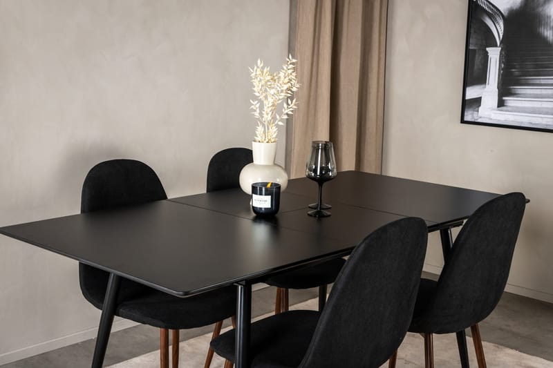 Rektangulær spisegruppe Venture Home Silar, Polar - svart - Møbler - Bord - Spisegrupper