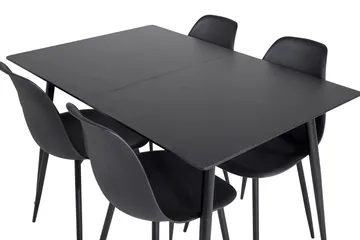 Rektangulær spisegruppe Venture Home Silar, Polar - svart - Møbler - Bord - Spisegrupper