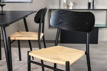 Rektangulær spisegruppe Venture Home Polly, Silar - svart/natur - Møbler - Bord - Spisegrupper