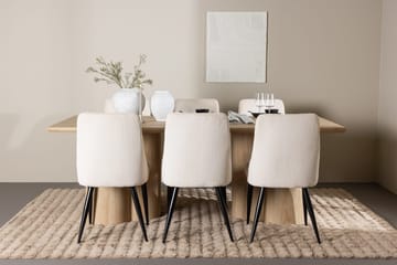 Rektangulär matgrupp Venture Home Beige Ljust trä 6st - Møbler - Bord - Spisegrupper