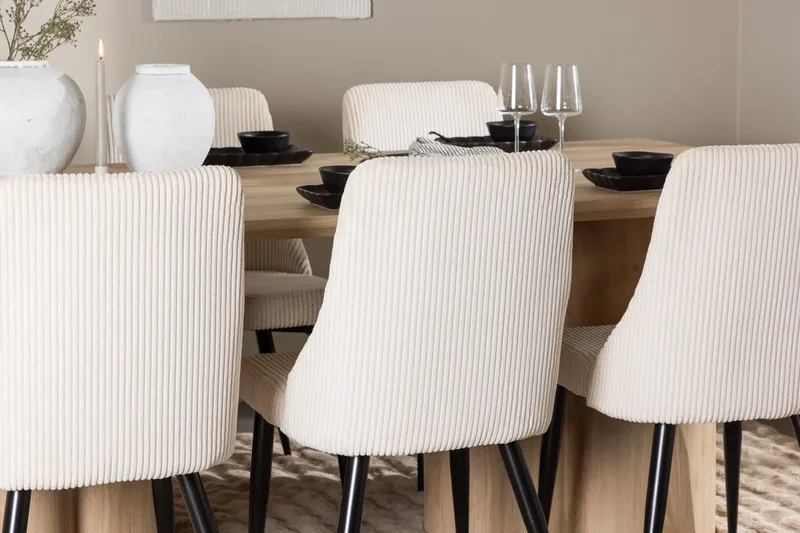 Rektangulär matgrupp Venture Home Beige Ljust trä 6st - Møbler - Bord - Spisegrupper