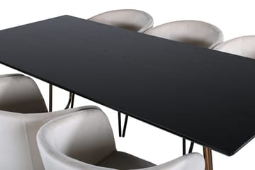 Rektangulär matgrupp Venture Home Beige Mässing - Møbler - Bord - Spisegrupper