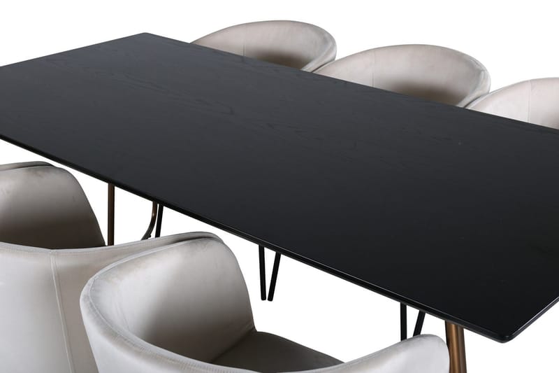 Rektangulär matgrupp Venture Home Beige Mässing - Møbler - Bord - Spisegrupper