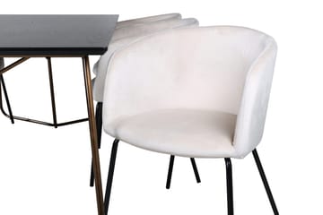 Rektangulär matgrupp Venture Home Beige Mässing - Møbler - Bord - Spisegrupper