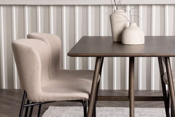 Rektangulär matgrupp Venture Home Beige Mörkbrun 4st - Møbler - Bord - Spisegrupper
