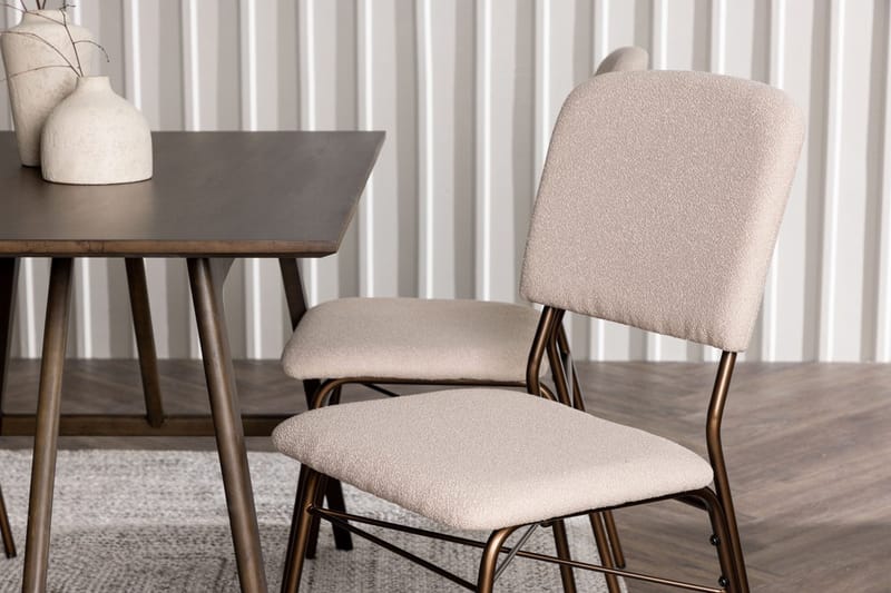 Rektangulär matgrupp Venture Home Beige Mörkbrun 4st - Møbler - Bord - Spisegrupper