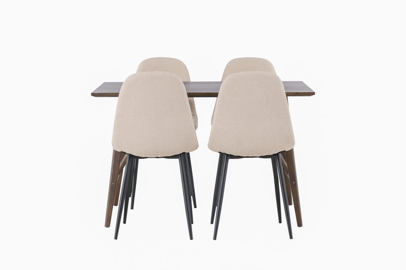 Rektangulär matgrupp Venture Home Beige Mörkbrun 4st - Møbler - Bord - Spisegrupper
