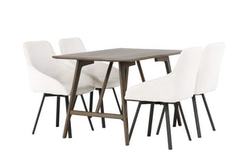 Rektangulär matgrupp Venture Home Beige Mörkbrun 4st - Møbler - Bord - Spisegrupper