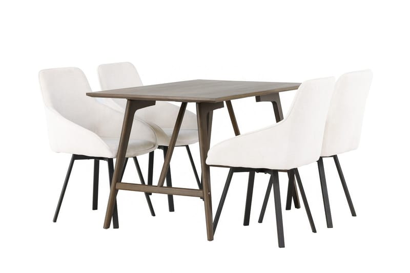 Rektangulär matgrupp Venture Home Beige Mörkbrun 4st - Møbler - Bord - Spisegrupper