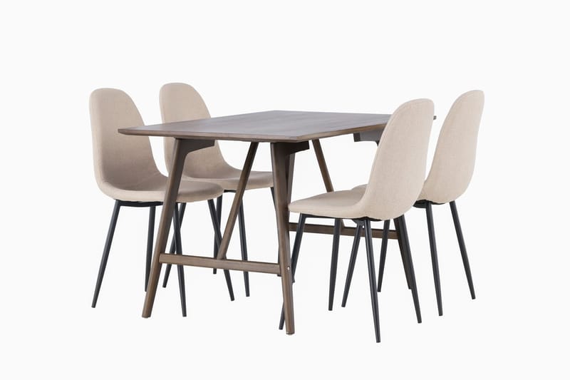 Rektangulär matgrupp Venture Home Beige Mörkbrun 4st - Møbler - Bord - Spisegrupper