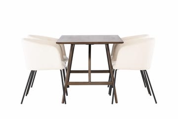 Rektangulär matgrupp Venture Home Beige Mörkbrun 4st - Møbler - Bord - Spisegrupper