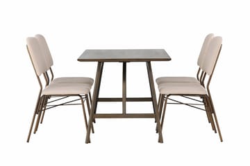 Rektangulär matgrupp Venture Home Beige Mörkbrun 4st - Møbler - Bord - Spisegrupper