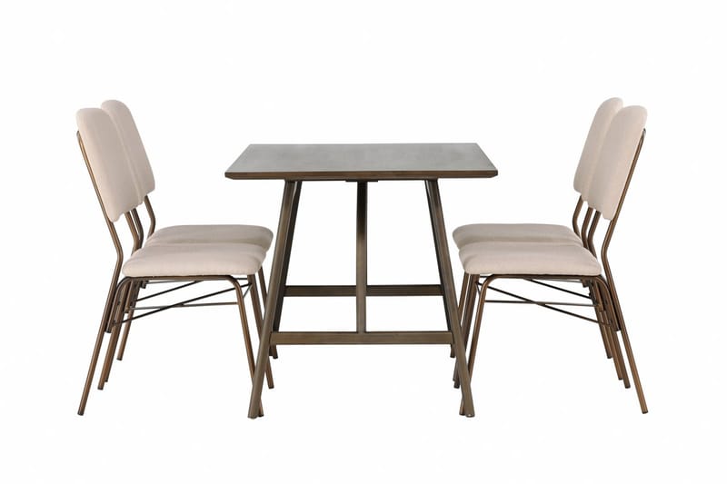 Rektangulär matgrupp Venture Home Beige Mörkbrun 4st - Møbler - Bord - Spisegrupper