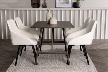 Rektangulär matgrupp Venture Home Beige Mörkbrun 4st - Møbler - Bord - Spisegrupper