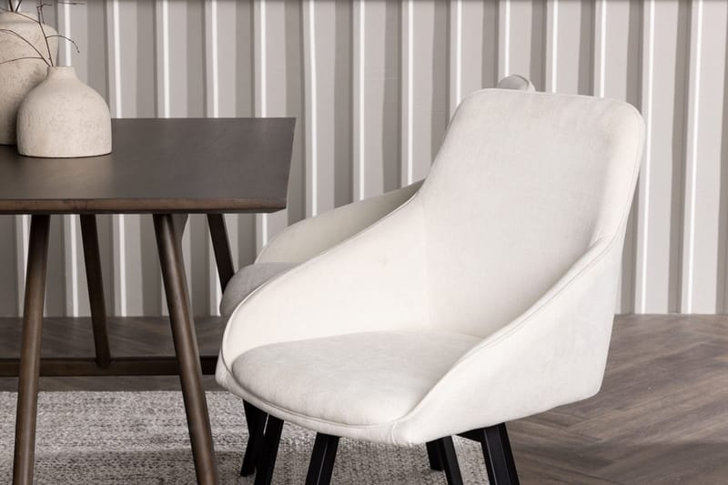 Rektangulär matgrupp Venture Home Beige Mörkbrun 4st - Møbler - Bord - Spisegrupper