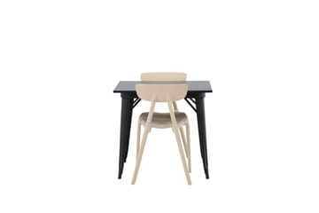 Rektangulär matgrupp Venture Home Beige Svart 2st - Møbler - Bord - Spisegrupper