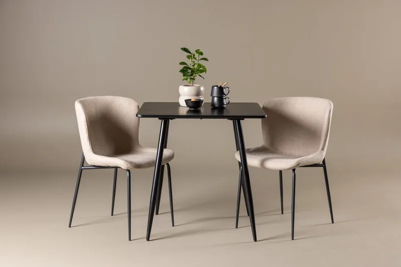 Rektangulär matgrupp Venture Home Beige Svart 2st