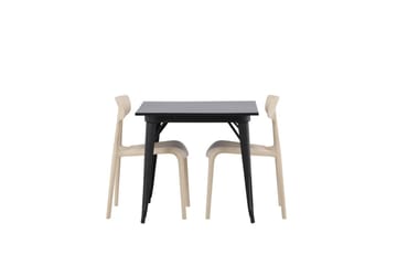 Rektangulär matgrupp Venture Home Beige Svart 2st - Møbler - Bord - Spisegrupper
