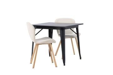 Rektangulär matgrupp Venture Home Beige Svart 2st - Møbler - Bord - Spisegrupper
