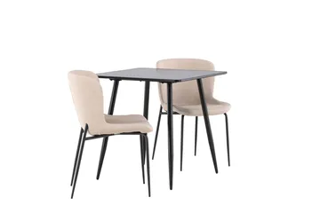 Rektangulär matgrupp Venture Home Beige Svart 2st - Møbler - Bord - Spisegrupper